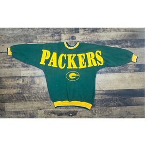 Vintage Legends Green Bay Packers Sweatshirt Mens Green Yellow Made in USA XL